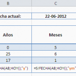 excel calculo de edad con años meses dias
