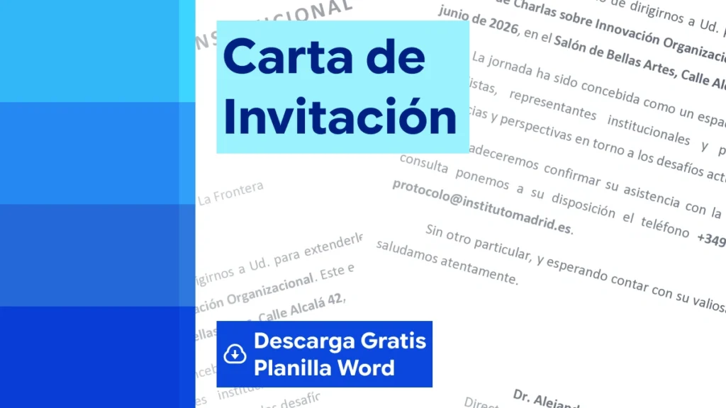 Carta de Invitación en Word formato gratis para descargar