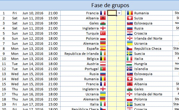 eurocopa 2016 calendario excel fixture
