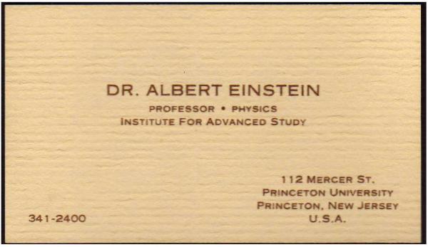tarjetas de visita de famosos Albert Einstein