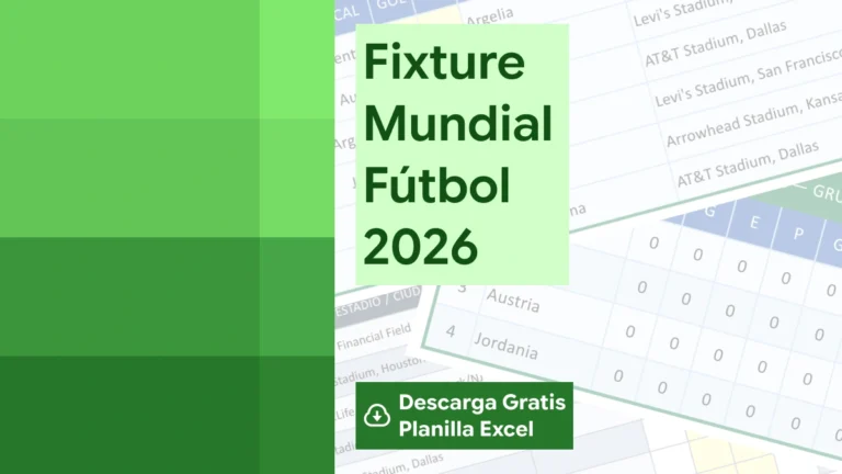 Fixture Mundial de Fútbol FIFA 2026 en Excel para descargar