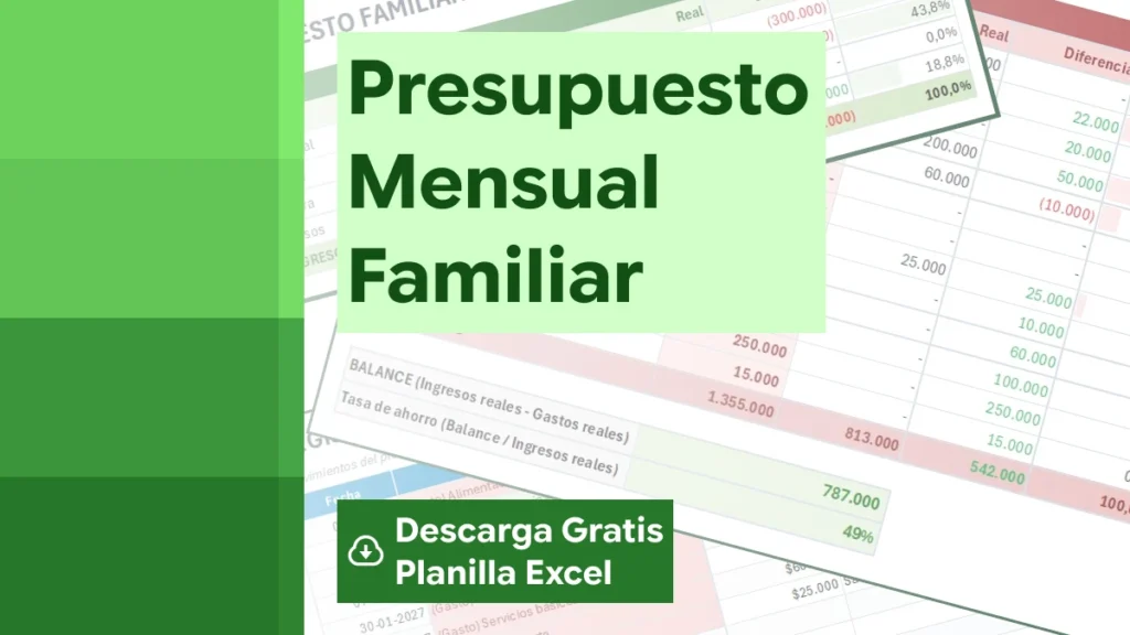 Presupuesto familiar mensual: descarga plantilla Excel editable gratis